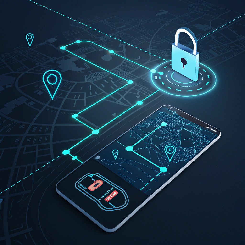 digital dark style image to show car tracker system